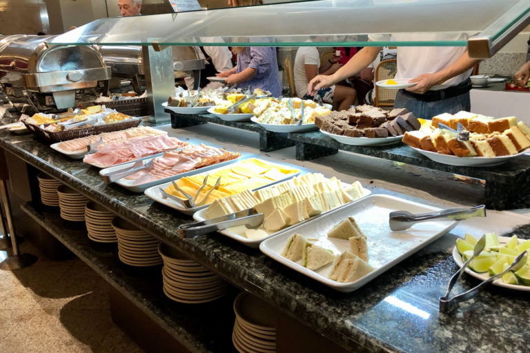 Breakfast buffet at the hotel